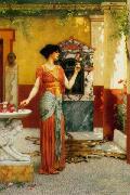 John William Godward The Bouquet oil painting on canvas